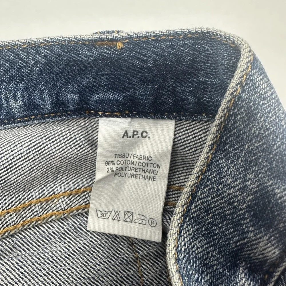 A.P.C. Kid Cudi Petit New Standard Jeans 28 Blue Dream‎ On Embroidery Button Fly
